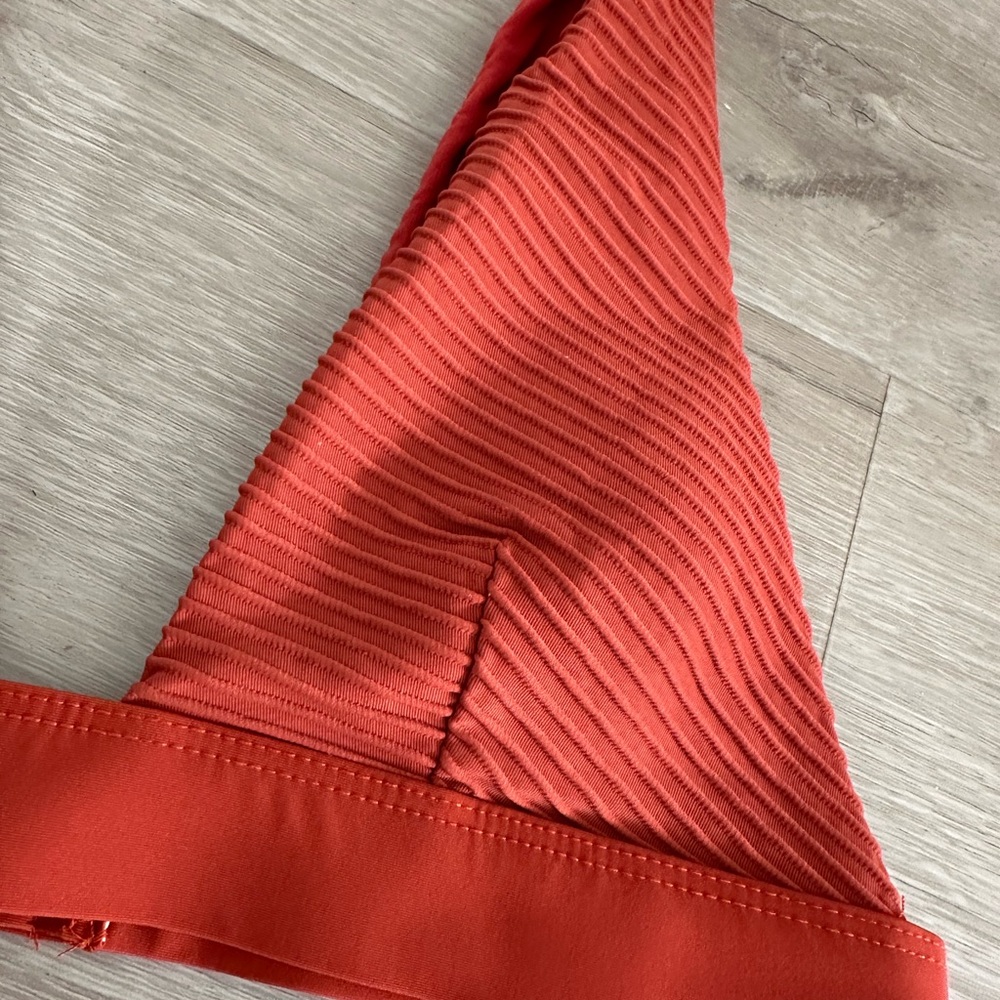 Textured Ribbed Rust Bikini Bralette - Picture 3 of 8